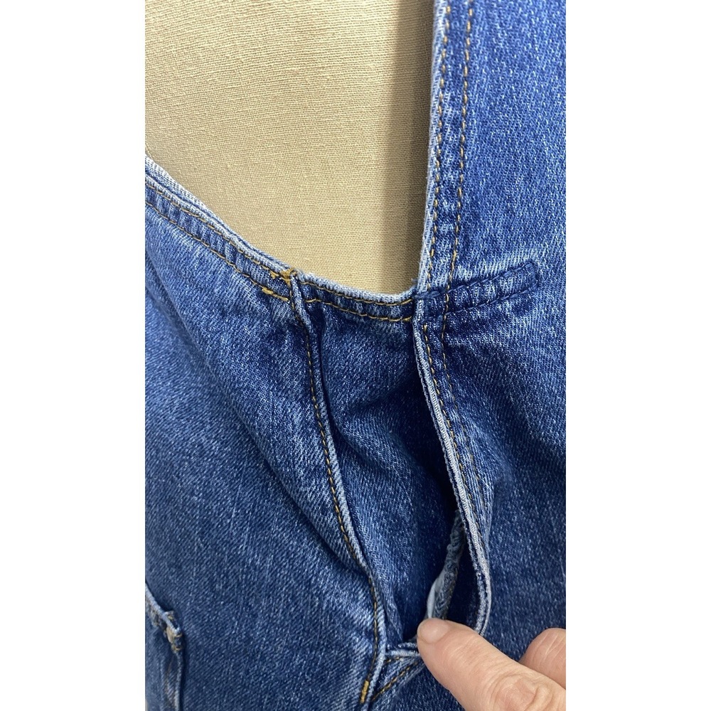 Zara Trafaluc Denim Overall Mini Skirt Raw Hem BOHO Cowgirl STAGECOACH Sz M - Picture 4 of 10